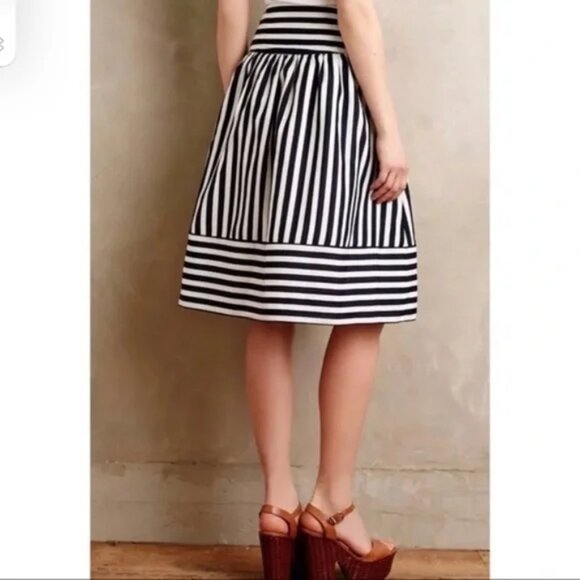 Anthropologie Maeve Striped High Waist Midi Skirt - Picture 2 of 12